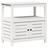 Vidaxl Botton Table con ripiani 82.5x45x81 cm Pine bianco solido bianco