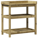 VidaXL Botton table with shelves 82.5x45x86.5 cm impregnated wood