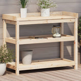 VidaXL Botton table with shelves 108x45x86.5 cm Solid pine