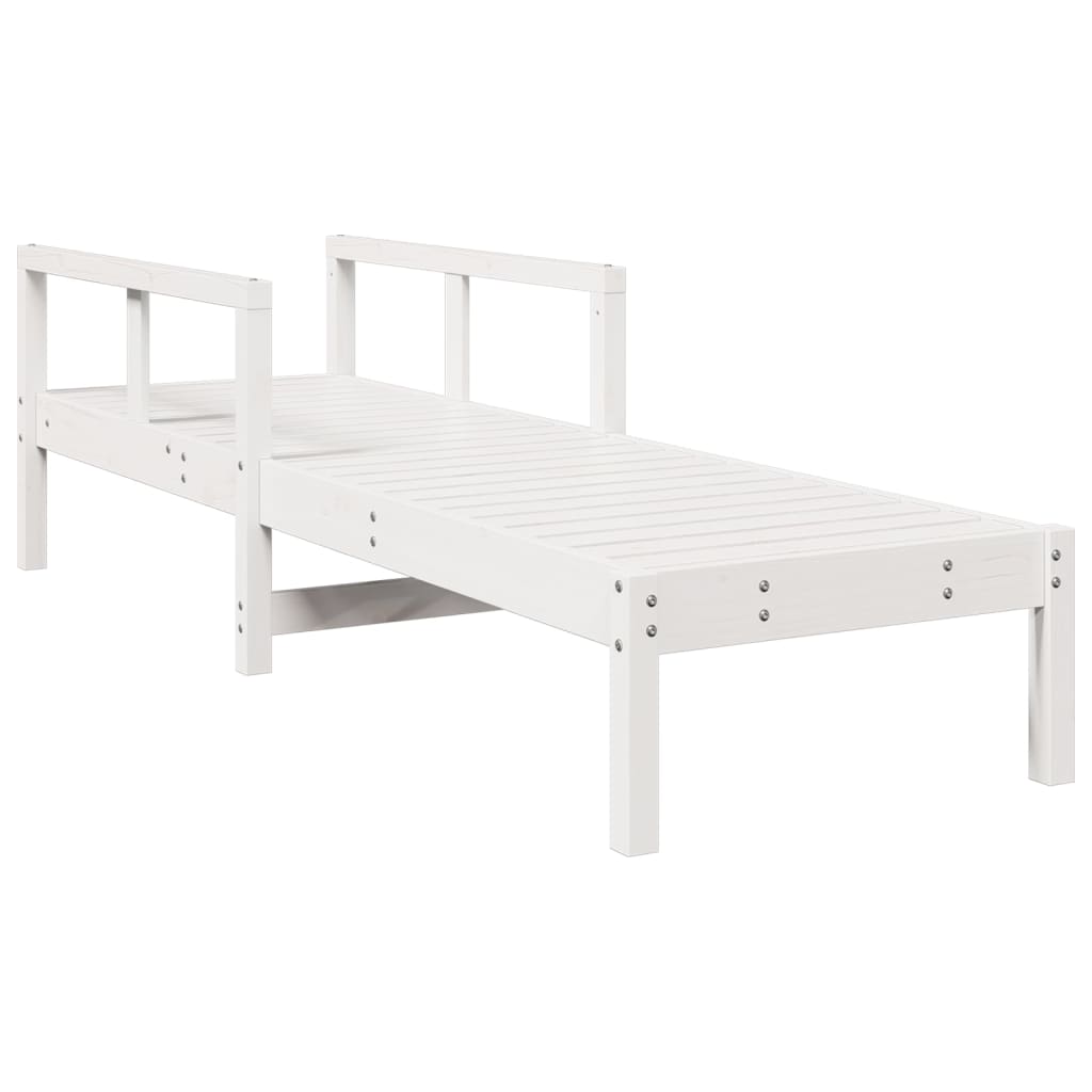 Vidaxl ligstoel 199,5x62x55 cm massief grenenhout wit