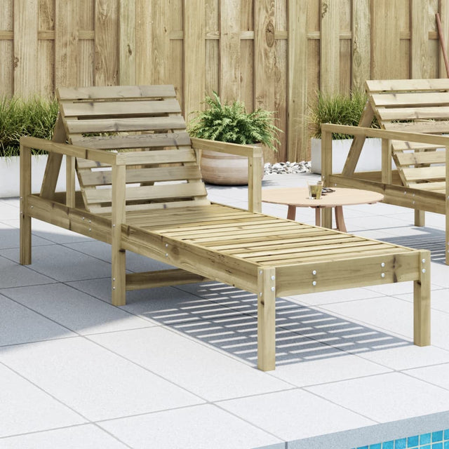Vidaxl ligstoel 199,5x62x55 cm geïmpregneerd grenenhout