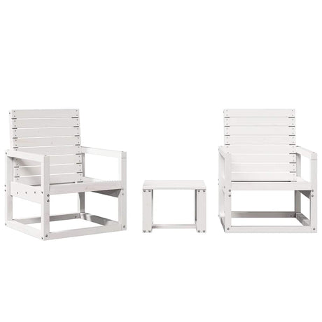 Vidaxl 3-delige loungeset massief grenenhout wit
