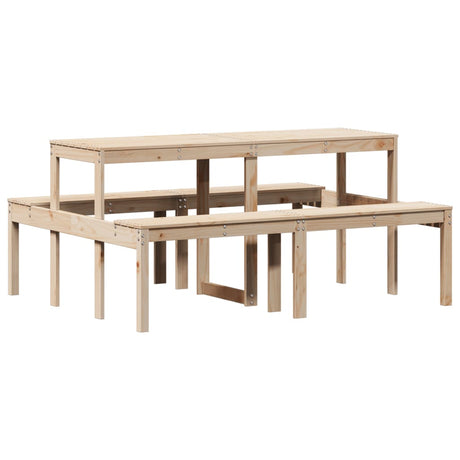 Vidaxl picknicktafel 160x134x75 cm massief grenenhout