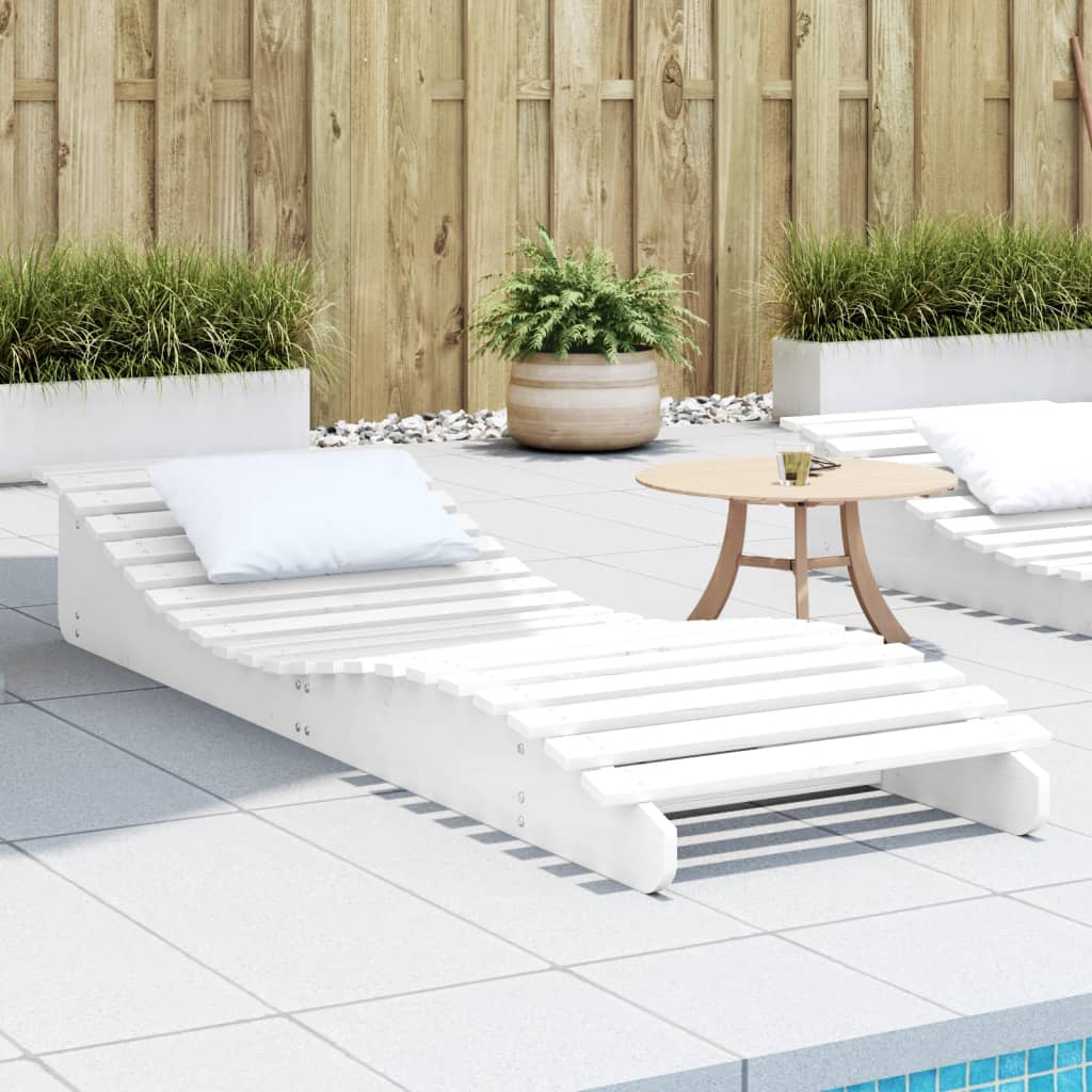 Vidaxl ligbed 205x60x31,5 cm massief grenenhout wit