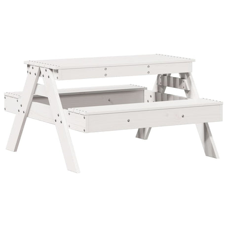 Vidaxl picknicktafel voor kinderen 88x97x52 cm massief grenenhout wit