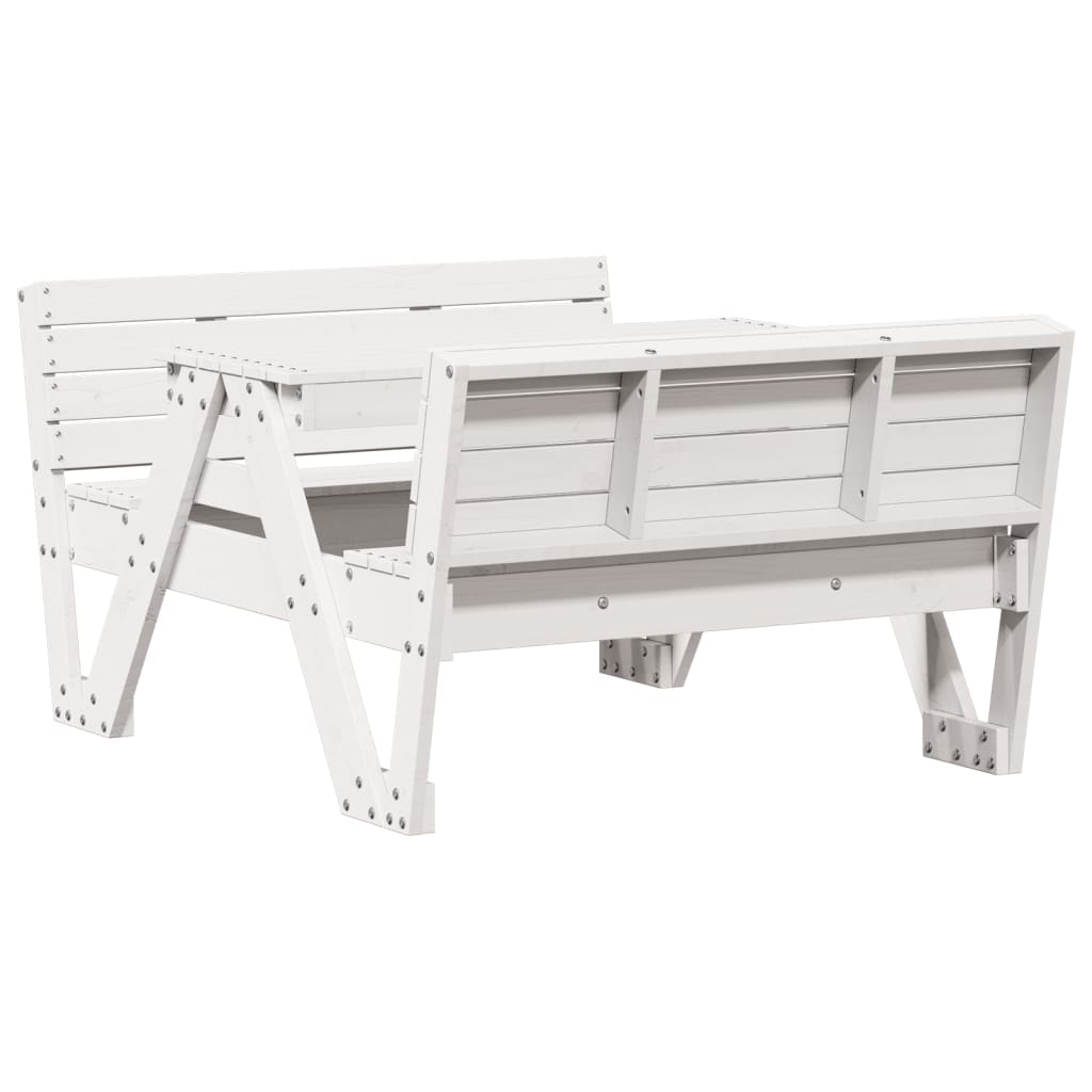 Vidaxl picknicktafel voor kinderen 88x122x58 cm massief grenenhout wit