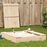 Vidaxl sandbox with lid 111x111x19.5 cm solid pine wood