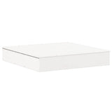 Vidaxl zandbak met deksel 111x111x19,5 cm massief grenenhout wit