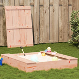 Vidaxl sandbox with lid 111x111x19.5 cm solid douglashout