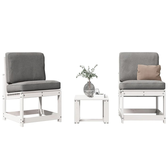 Vidaxl 3-delige loungeset massief grenenhout wit