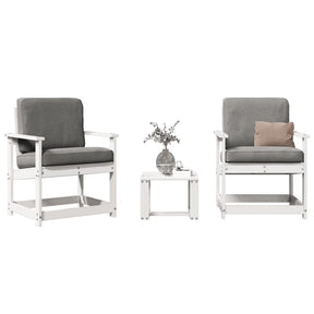 Vidaxl 3-delige loungeset massief grenenhout wit
