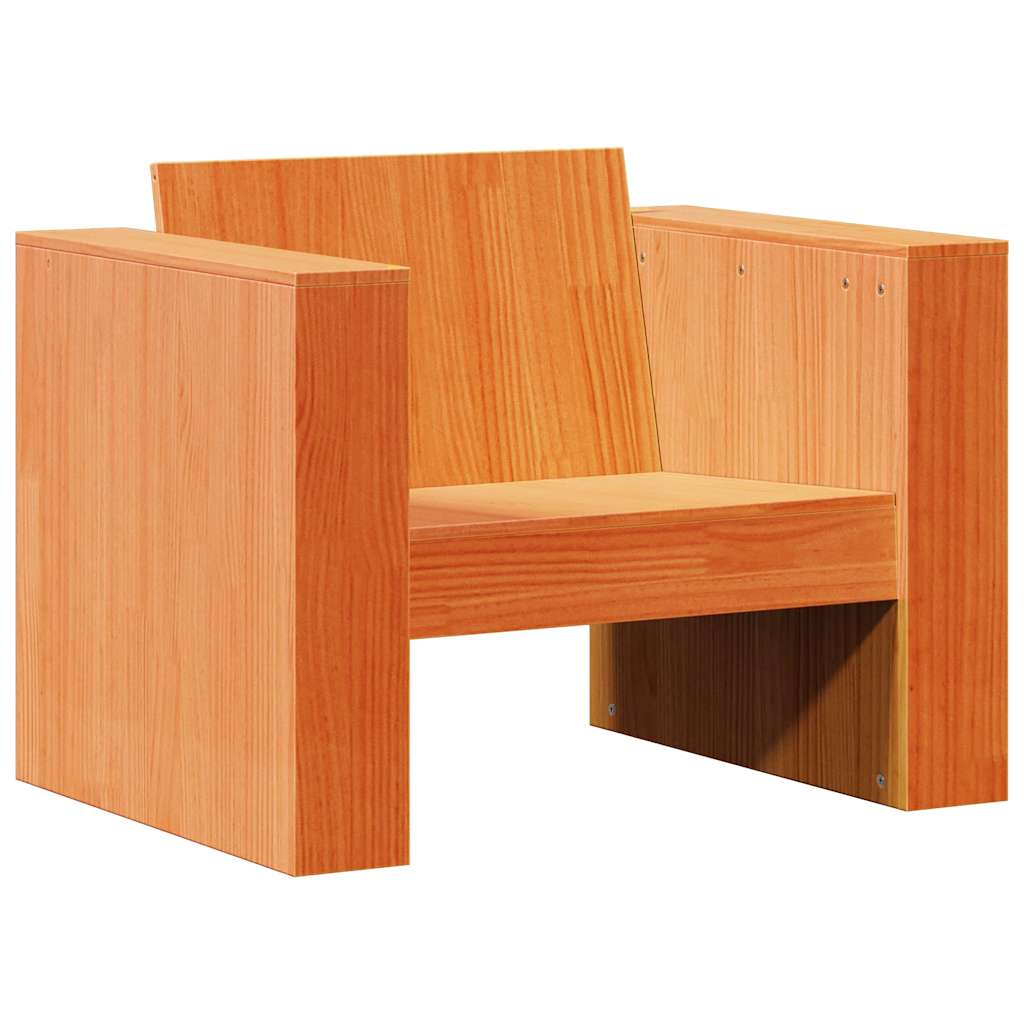 Vidaxl tuinbank 79x60x62 cm massief grenenhout wasbruin