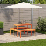 Vidaxl picknicktafel 110x134x75 cm massief grenenhout wasbruin