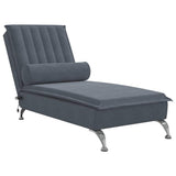 Vidaxl massage chaise longue met bolster fluweel donkergrijs