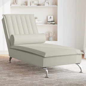 Vidaxl massage chaise longue met bolster fluweel roze