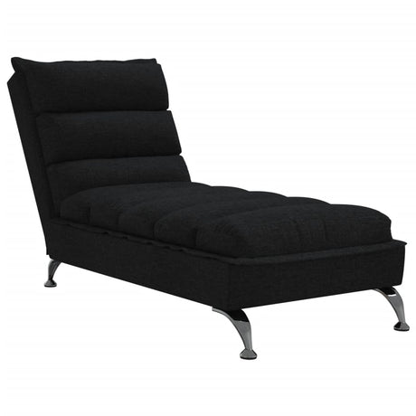 Vidaxl chaise longue met kussens stof zwart