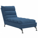Vidaxl chaise longue met kussens stof blauw