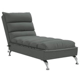 Vidaxl massage chaise longue met kussens stof donkergrijs