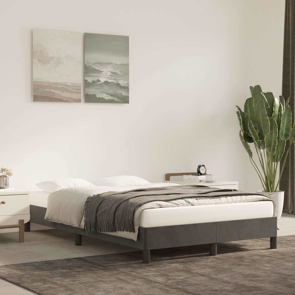 Vidaxl bedframe zonder matras 120x190 cm fluweel donkergrijs
