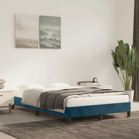 Vidaxl bedframe zonder matras 120x190 cm fluweel donkerblauw