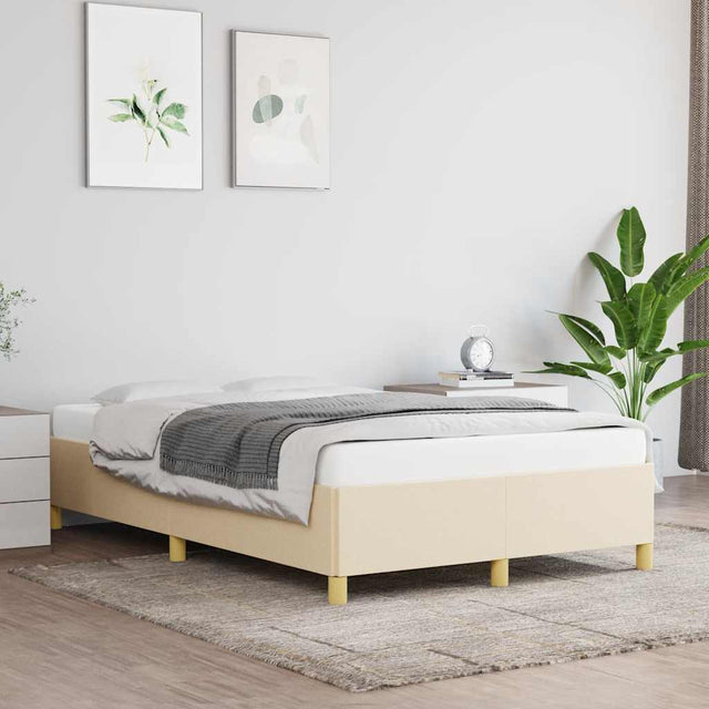 Vidaxl bedframe zonder matras 120x190 cm stof crèmekleurig