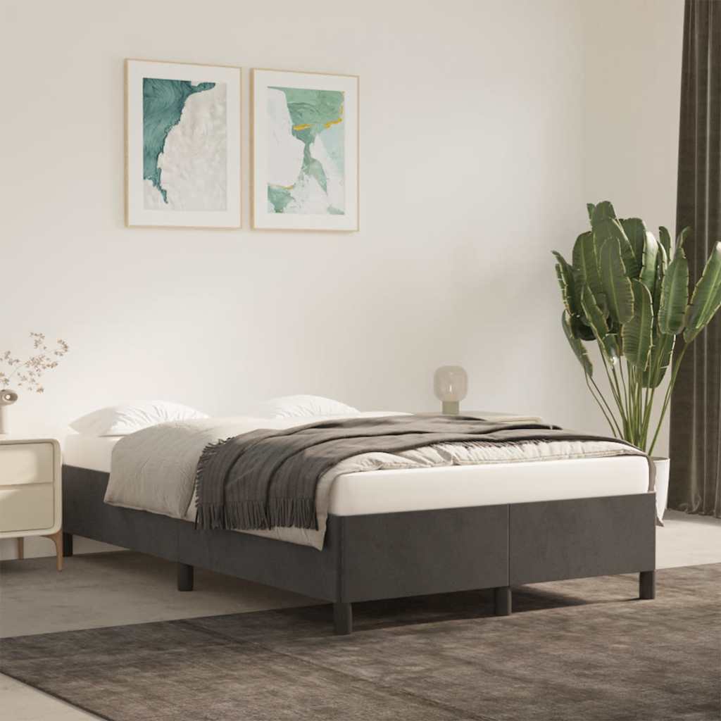 Vidaxl bedframe zonder matras 120x190 cm fluweel donkergrijs