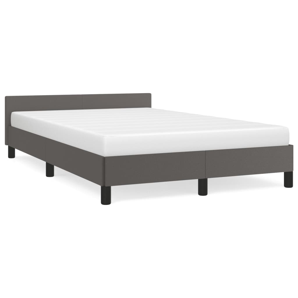Vidaxl bedframe zonder matras 120x190 cm kunstleer grijs