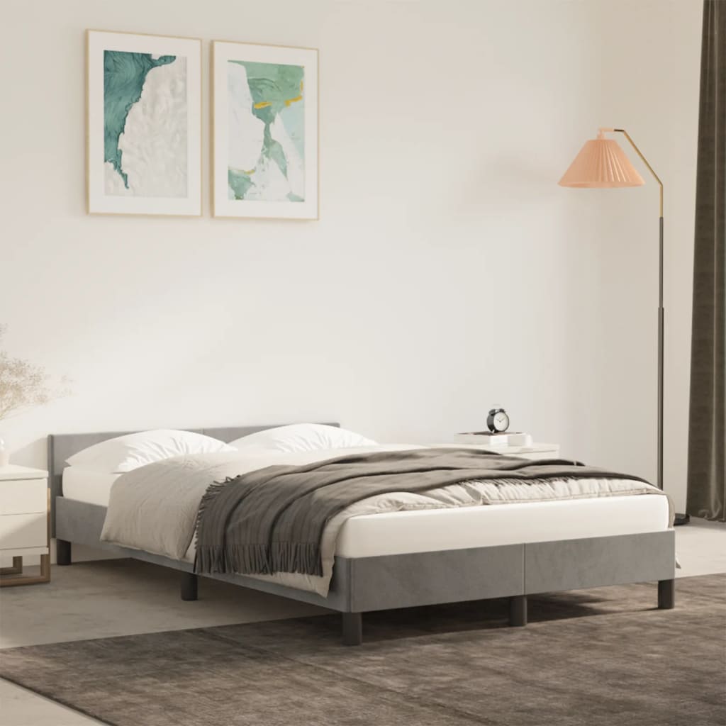Vidaxl bedframe zonder matras 120x190 cm fluweel lichtgrijs