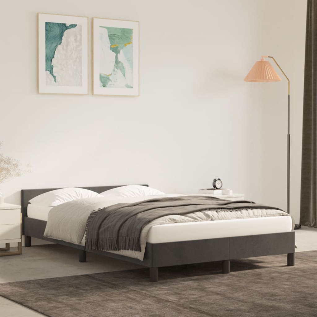 Vidaxl bedframe zonder matras 120x190 cm fluweel donkergrijs