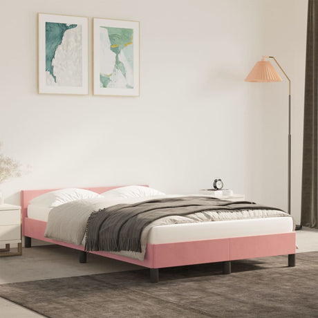 Vidaxl bedframe zonder matras 120x190 cm fluweel roze