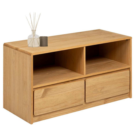 Vidaxl tv-meubel sauda 99x43x55 cm massief grenenhout eikenkleurig