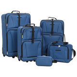 Vidaxl 5-piece luggage set fabric blue