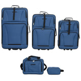 Vidaxl 5-piece luggage set fabric blue