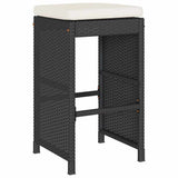 Vidaxl tuinbarkrukken met kussens 4 st poly rattan zwart