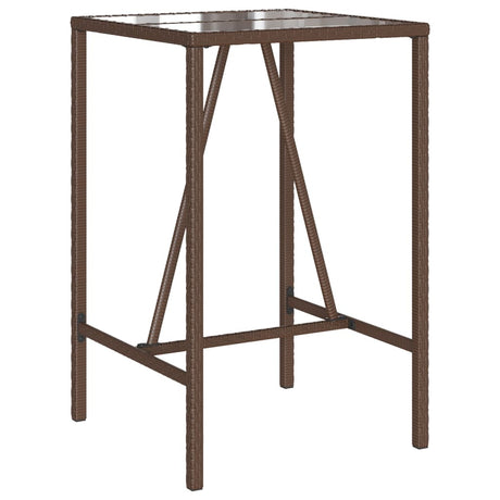 Vidaxl tuinbartafel 70x70x110 cm poly rattan bruin