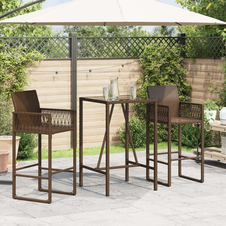 Vidaxl tuinbartafel 70x70x110 cm poly rattan bruin