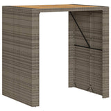 Vidaxl tuinbartafel acaciahouten blad 105x80x110 cm poly rattan grijs
