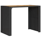 Vidaxl tuinbartafel acaciahouten blad 145x80x110 cm poly rattan zwart