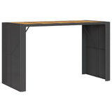 Vidaxl tuinbartafel acaciahouten blad 185x80x110 cm poly rattan zwart