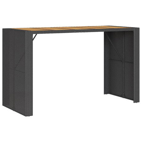 Vidaxl tuinbartafel acaciahouten blad 185x80x110 cm poly rattan zwart