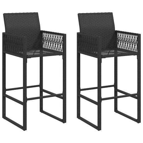 Vidaxl tuinbarkrukken 2 st poly rattan zwart