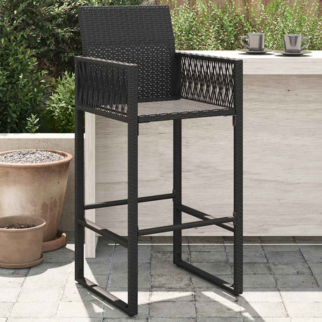 Vidaxl tuinbarkrukken 2 st poly rattan zwart