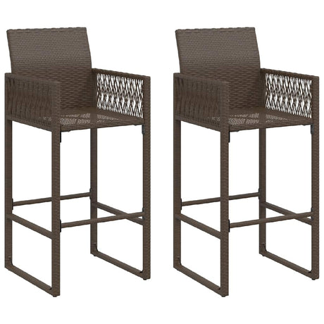 Vidaxl tuinbarkrukken 2 st poly rattan bruin
