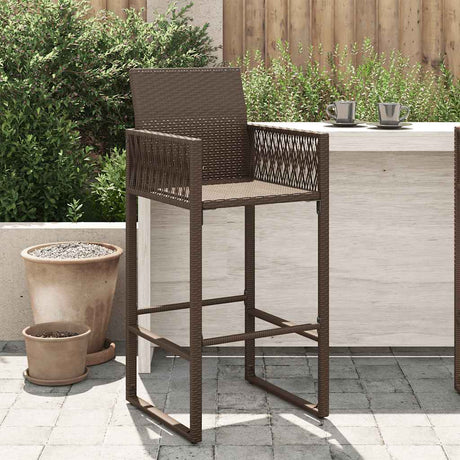 Vidaxl tuinbarkrukken 2 st poly rattan bruin