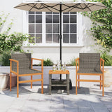 Vidaxl tuinstoelen 2 st poly rattan en massief hout grijs