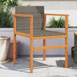 Vidaxl tuinstoelen 2 st poly rattan en massief hout grijs