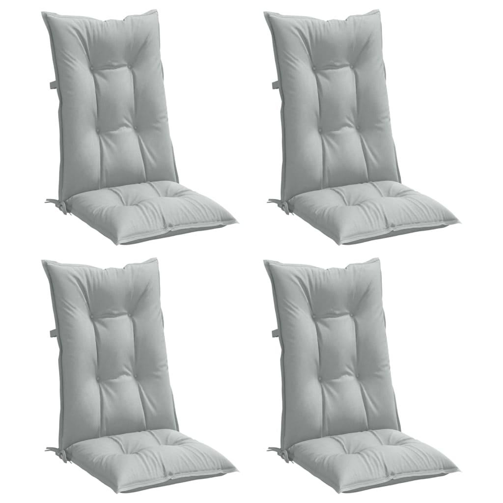 Coussins de chaise vidaxl 4 st arrière haut 120x50x7 cm gris clair