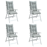 Cojines de silla Vidaxl 4 st alto trasero 120x50x7 cm tela gris claro