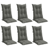 Coussins de chaise Vidaxl 6 st arrière haut 120x50x7 cm tissu gris foncé