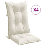 Coussins de chaise Vidaxl 4 st arrière haut 120x50x7 cm CRÈME MILTE